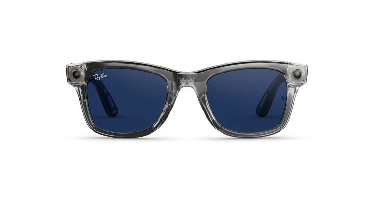 عینک هوشمند RAY-BAN | META GEN 2 WAYFARER Shiny Transparent Grey–Clear/Sapphire Transitions S50 — تصویر ۴