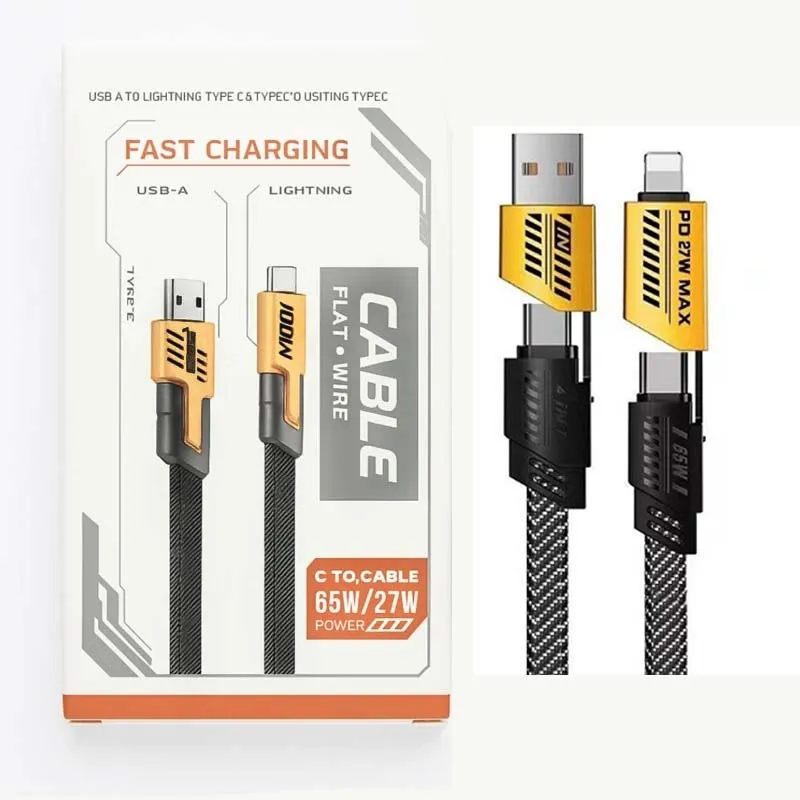 کابل شارژ و دیتا مدل Flat Wire 4 IN 1 — تصویر ۲