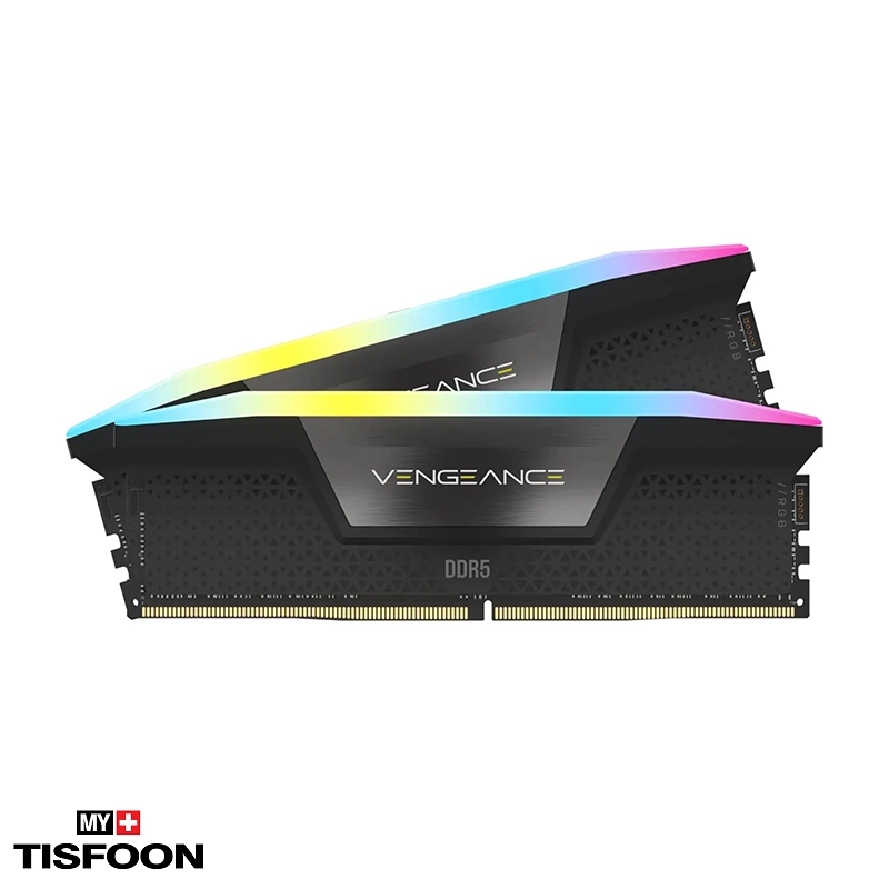 رم کامپیوتر کورسیر DDR5 مدل VENGEANCE RGB 32GB DUAL 5200MHZ CL40