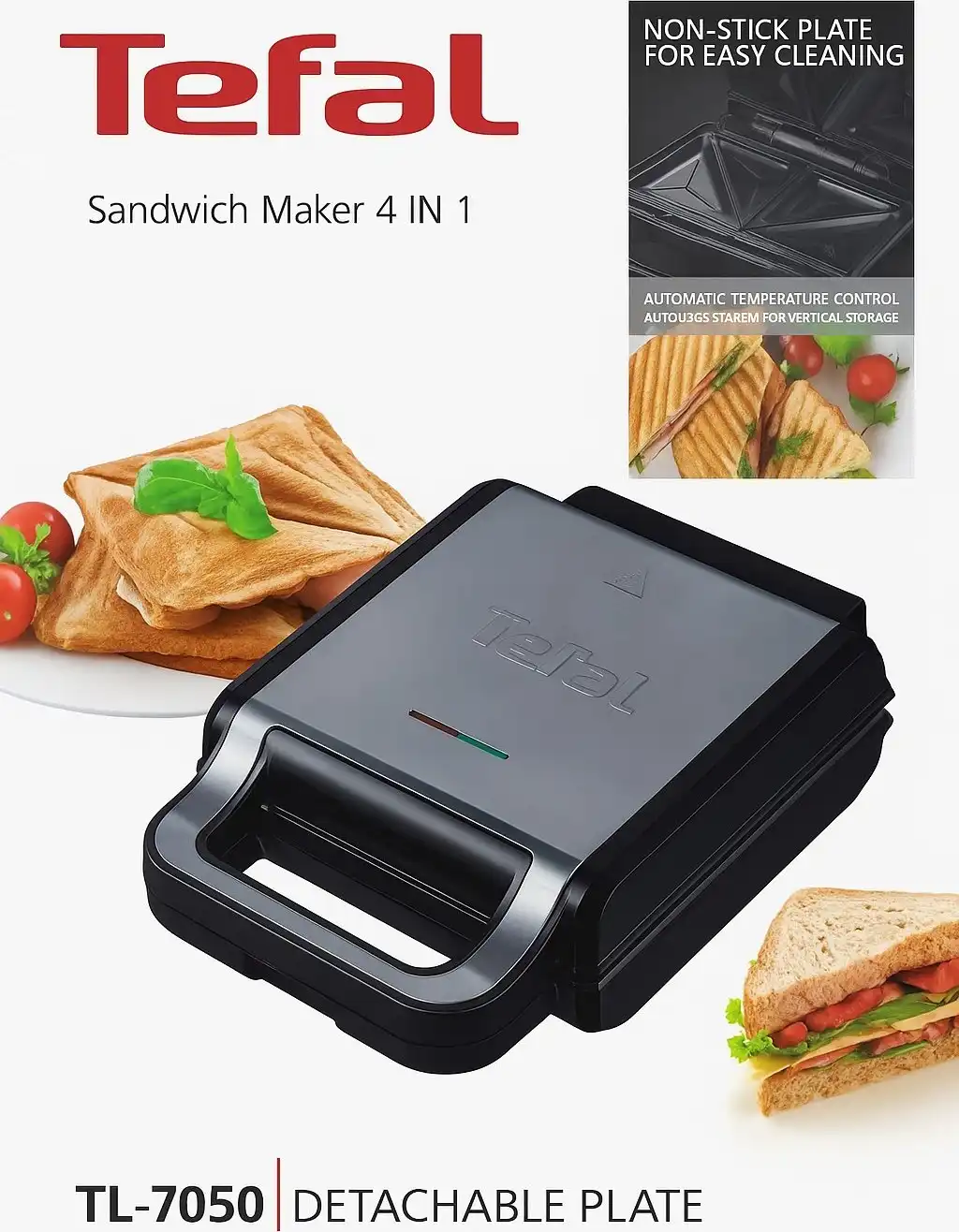 ساندویچ ساز ۴ کاره تفال (Tefal) مدل TL-7050