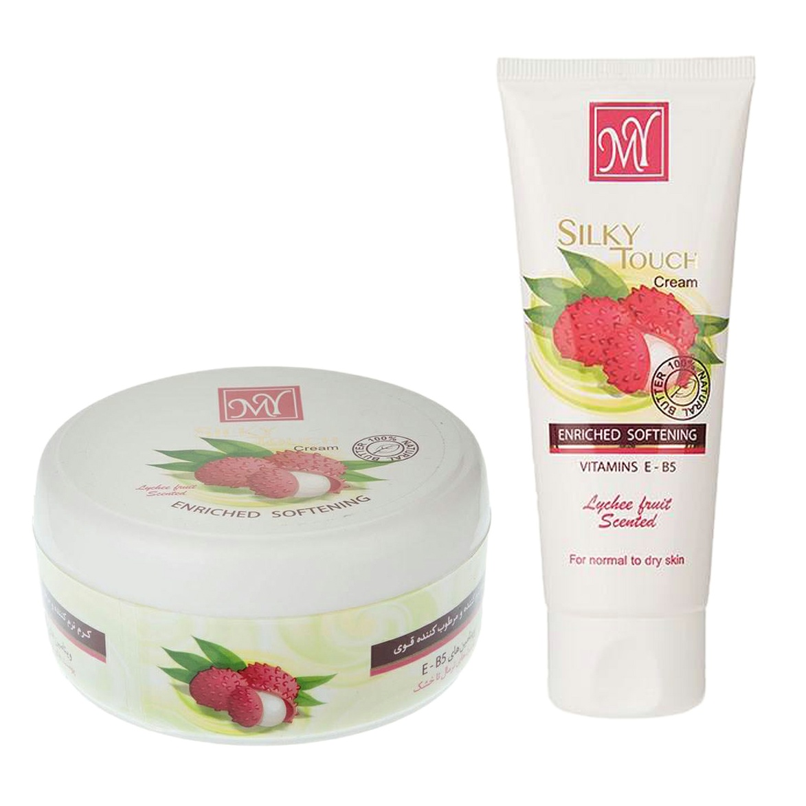 کرم مرطوب کننده مای مدل Silky Touch حجم 200 میلی لیتر به همراه کرم نرم کننده مای حجم 75 میلی لیتر