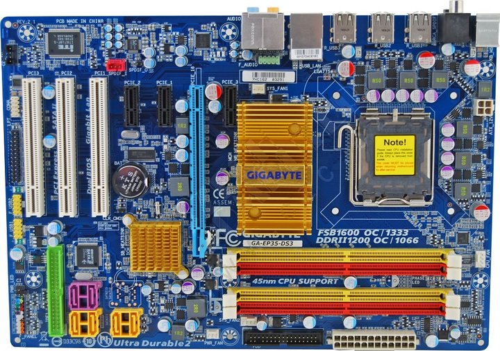 مادربرد گیگابایت استوک فاقد پنل MOTHERBOARD GIGABYTE EP35 -DS3L