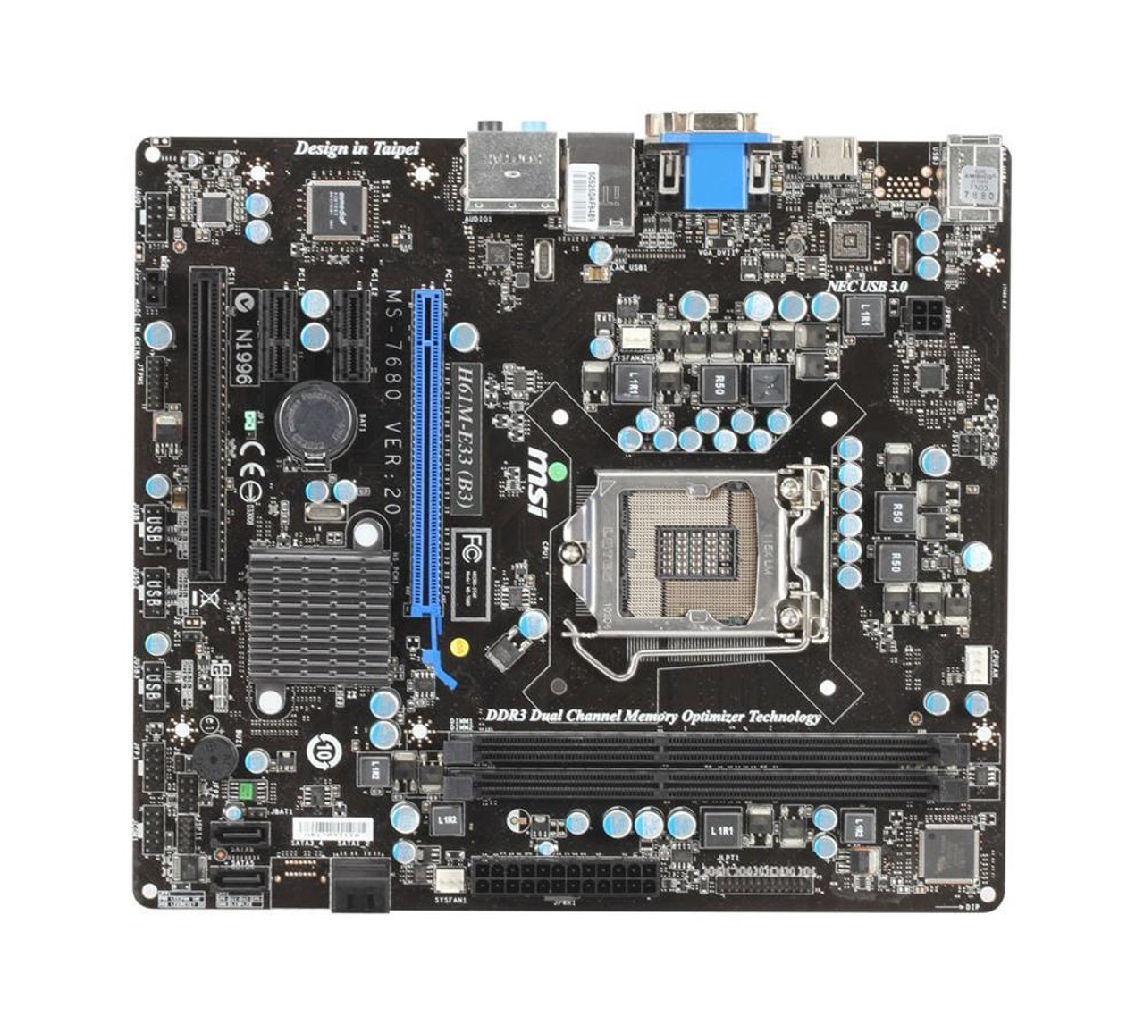 مادربرد ام اس ای استوک MOTHERBOARD MSI H61M E33 (B3)