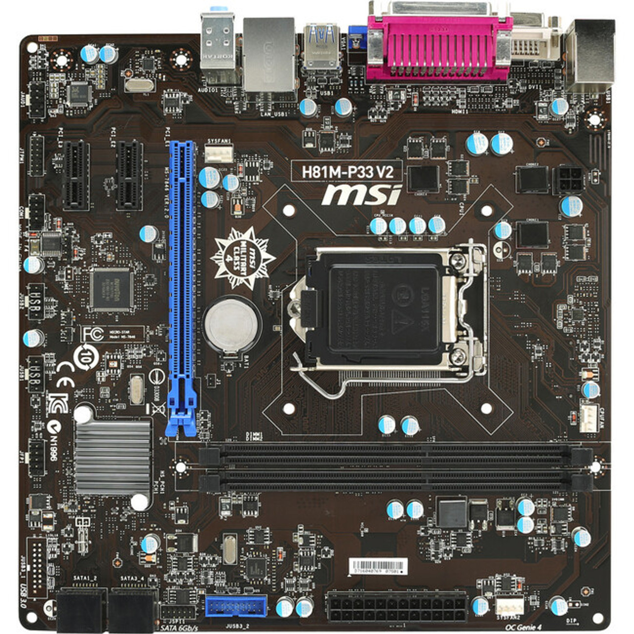 مادربرد ام سی ای استوک با PCI معیوب MOTHERBOARD MSI H81M-P33