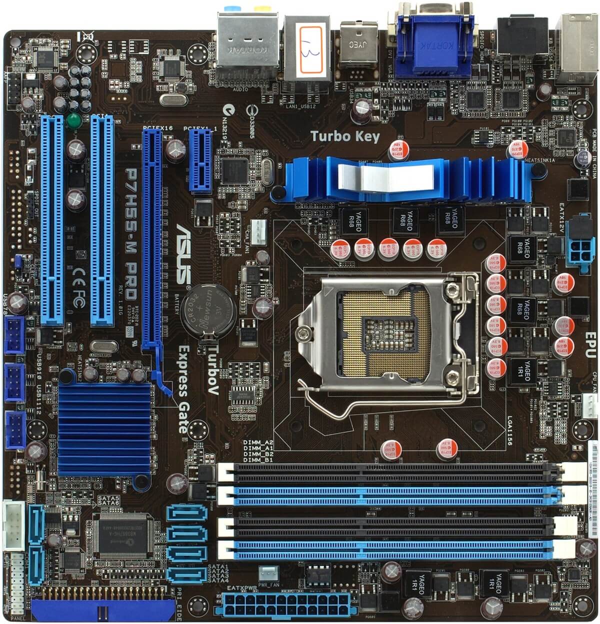 مادربرد ایسوس استوک نسل یک ساپورت بدون پنل MOTHERBOARD ASUS P7H55-M PRO