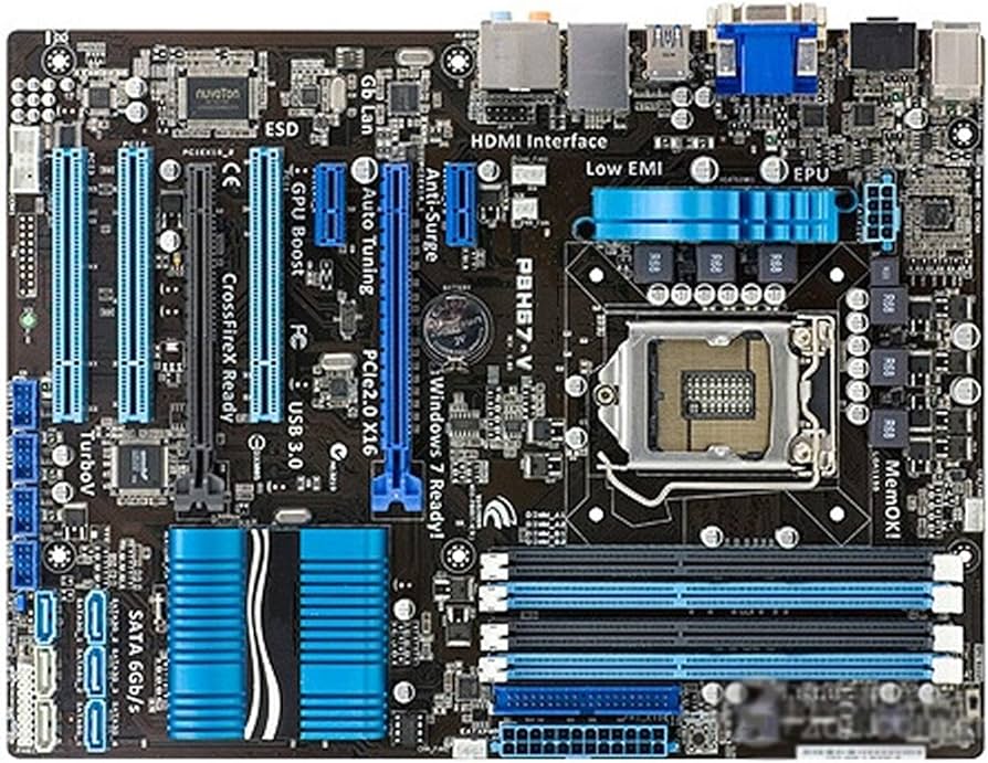 مادربرد ایسوس استوک با آنبرد معیوب MOTHERBOARD ASUS P8H67-V