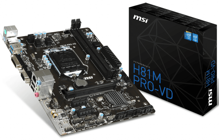 مادربرد ام اس آی استوک MOTHERBOARD MSI H81m pro-vd