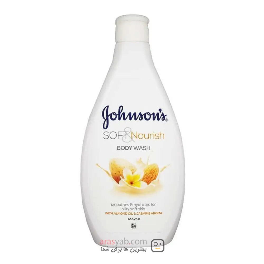 شامپو بدن بادام و گل یاس جانسون Johnson’s مدل Soft & Nourish حجم 400 میل