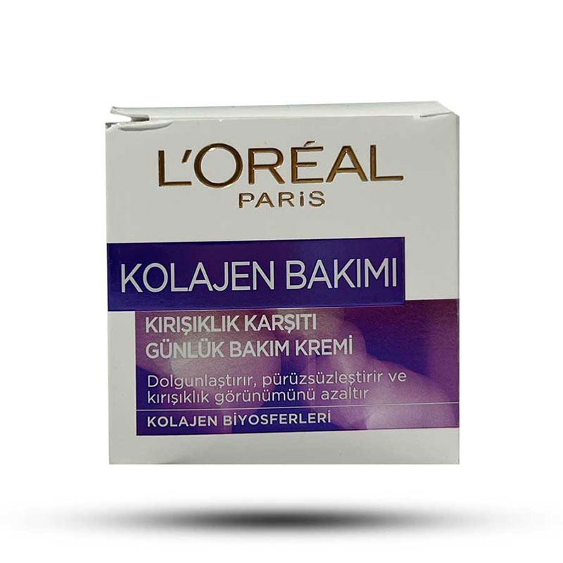 کرم روز ضد چروک و ضد پیری کلاژن ساز لورال مدل kolajen bakimi حجم 50 میل