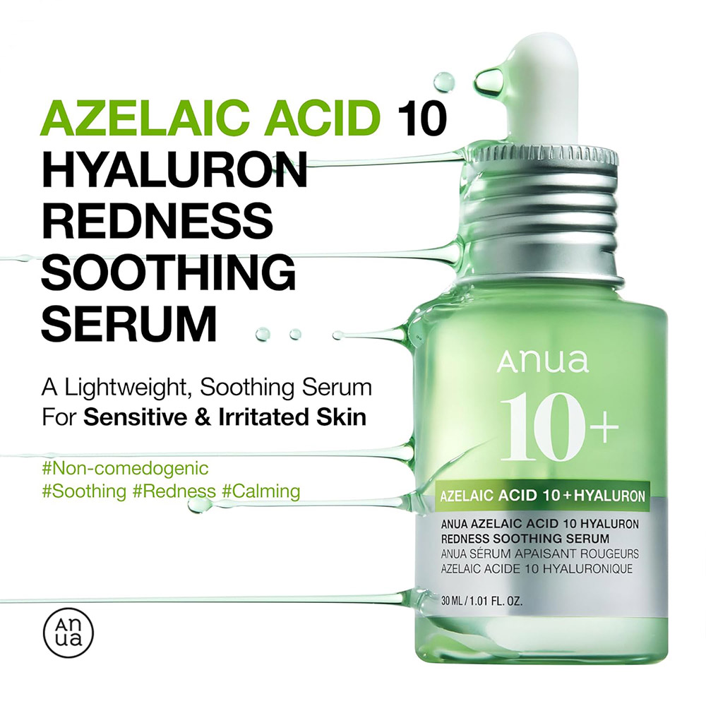 سرم آزلائیک اسید 10% و هیالورون آنوا تسکین دهنده و آبرسان Anua Azelaic Acid 10 Hyaluron Redness Soothing Serum — تصویر ۸