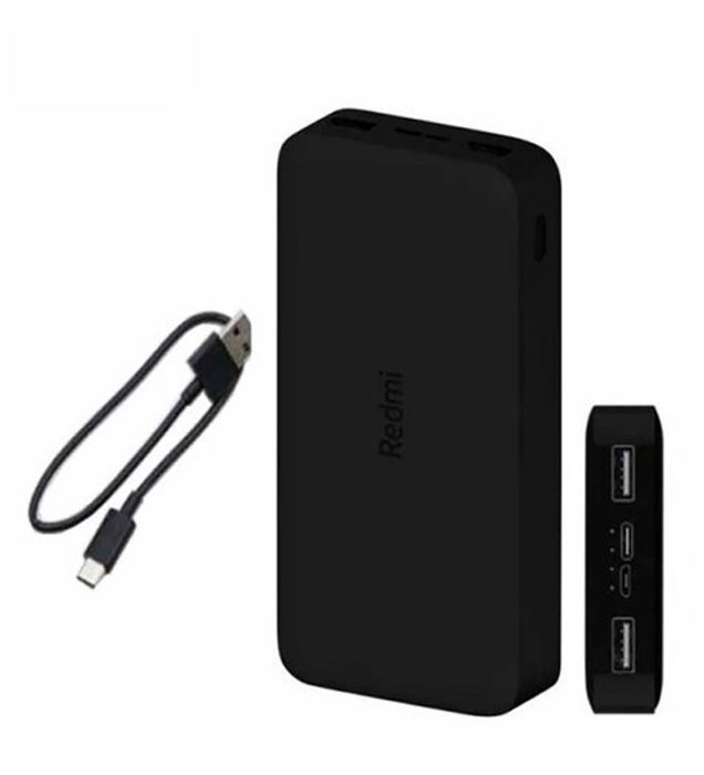 پاوربانک شیائومی مدل Redmi ظرفیت 20000 میلی آمپر ساعت به همراه کابل تبدیل USB به microUSB