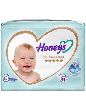 پوشک بچه سایز سه (4-9 کیلوگرم) 38 عددی هانیز honeys