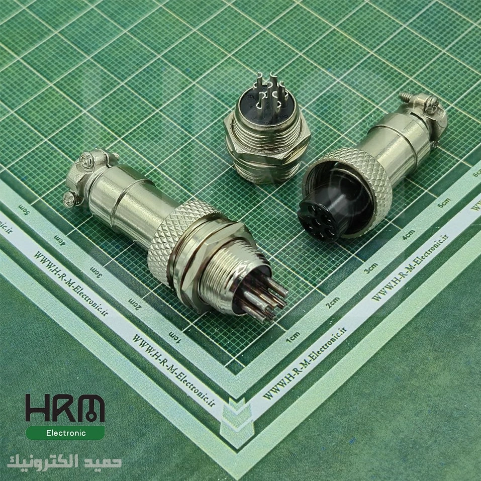 کانکتور نظامی GX12 گرد فلزی پنلی 2 پین 12mm — تصویر ۵