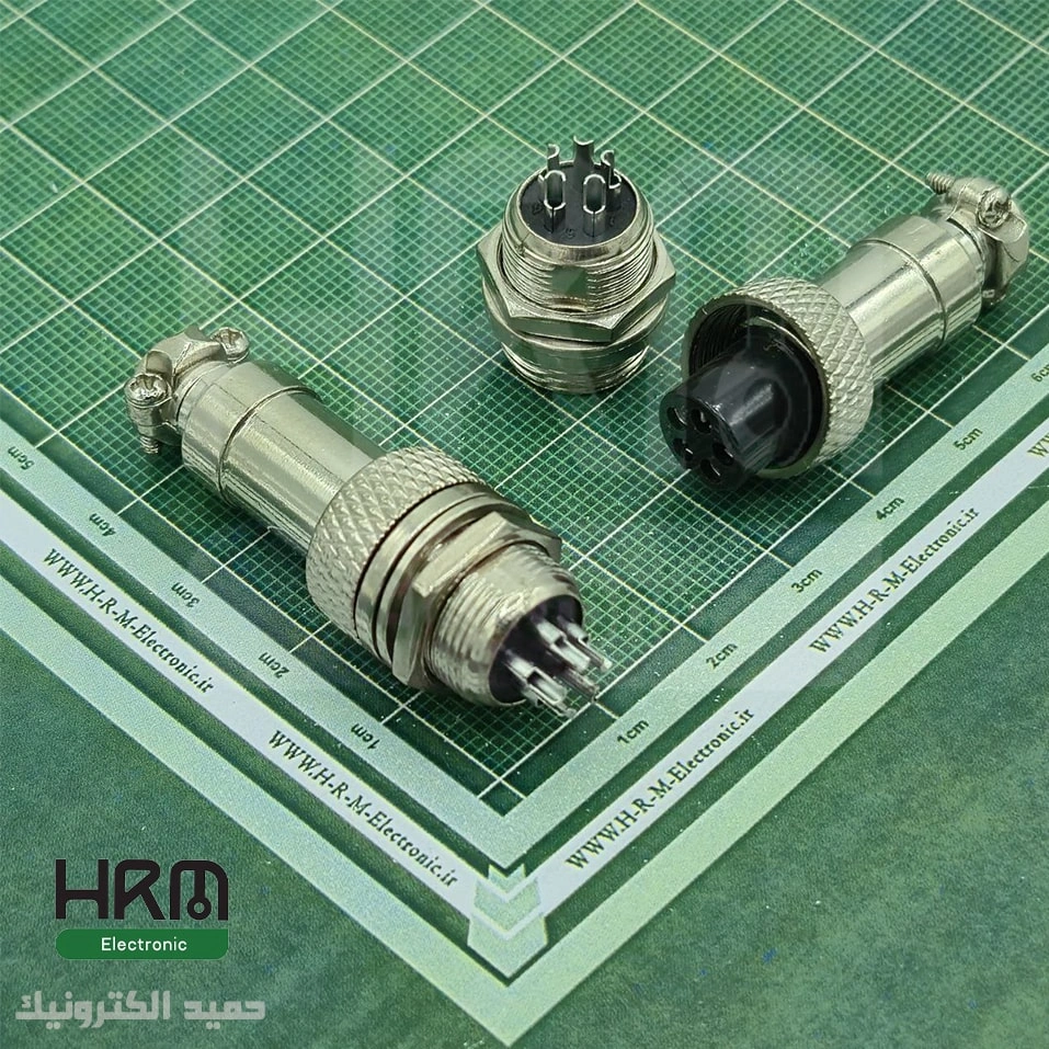 کانکتور نظامی GX12 گرد فلزی پنلی 2 پین 12mm — تصویر ۴