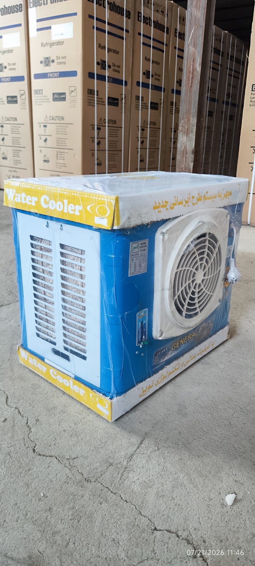 کولر آبی پوشالی 3100 موتور استاندارد جنرال دریچه پلاستیکی بدنه فلزی — تصویر ۵