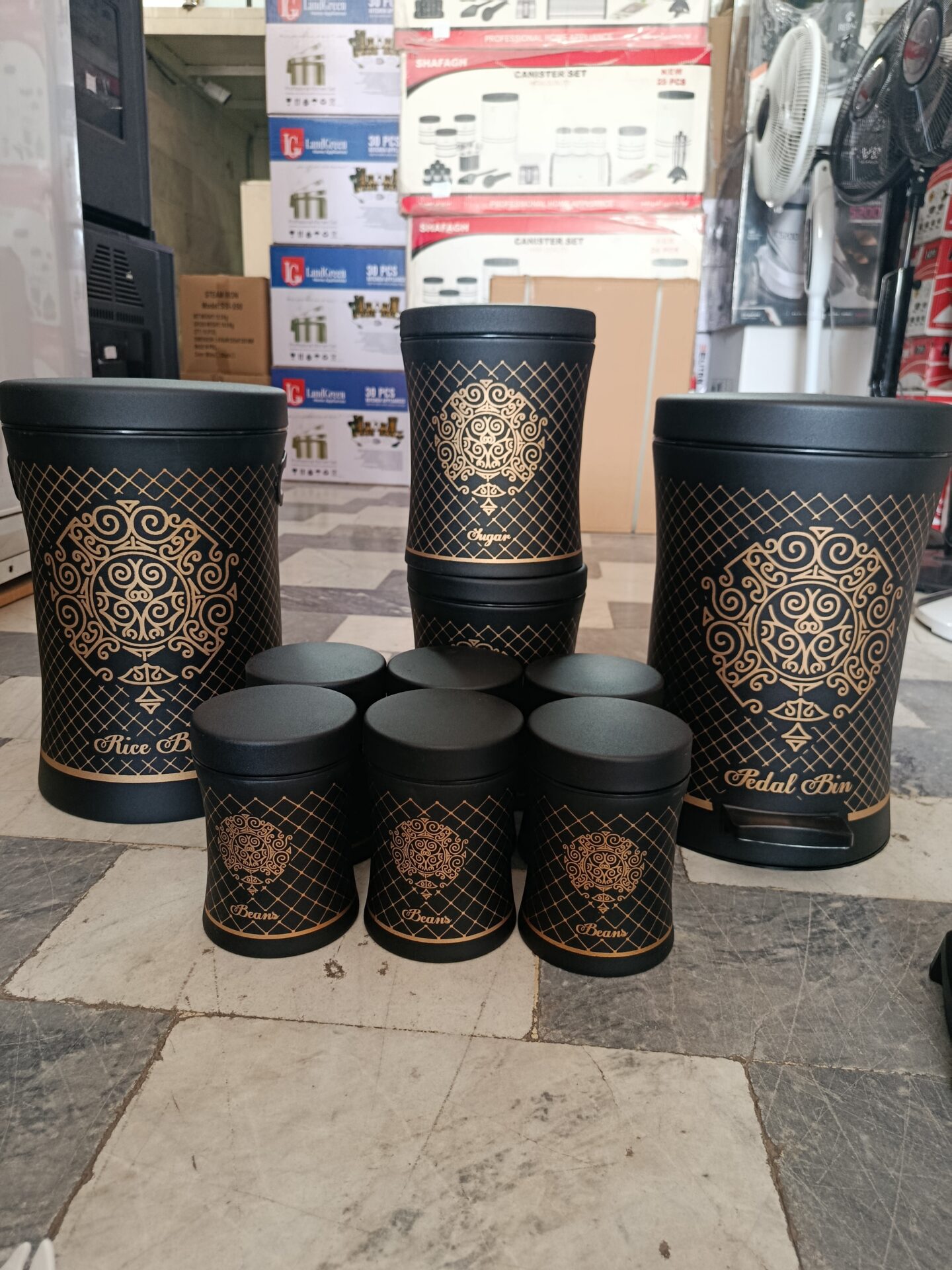 سرویس آشپزخانه 30 پارچه کمر باریک رنگی برند لندگرین Land Green — تصویر ۵
