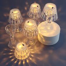 چراغ دکوری کریستالی LED باتری‌خور رومیزی | آباژور تزئینی کوچک — تصویر ۷