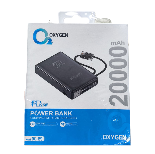 پاوربانک اکسیژن مدل OX-190 ظرفیت 20 هزار