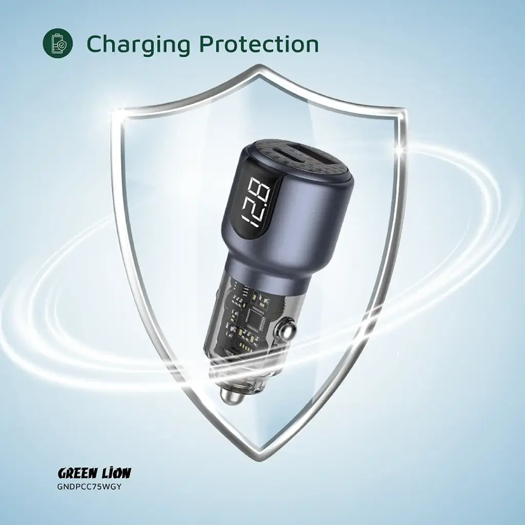شارژر فندکی گرین لاین دو پورت 75 وات مدل Green Line 75W Dual-Port Car Charger GNDPCC75W — تصویر ۵