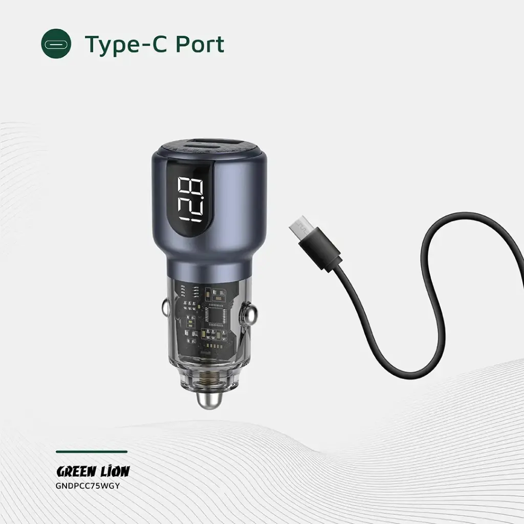 شارژر فندکی گرین لاین دو پورت 75 وات مدل Green Line 75W Dual-Port Car Charger GNDPCC75W — تصویر ۴
