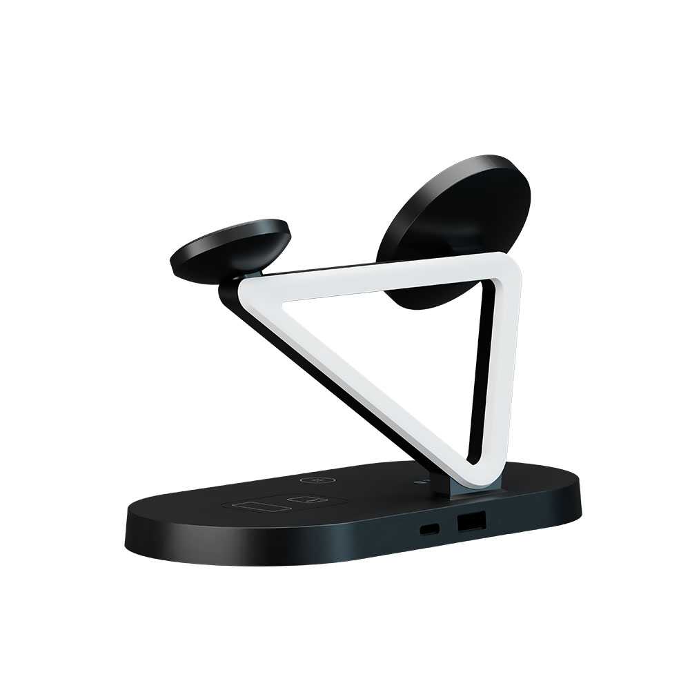 شارژر وایرلس رو میزی 5 کاره لولو LEVELO Premio 5 In 1 Wireless Charging Pad LVL51WCPBK — تصویر ۳