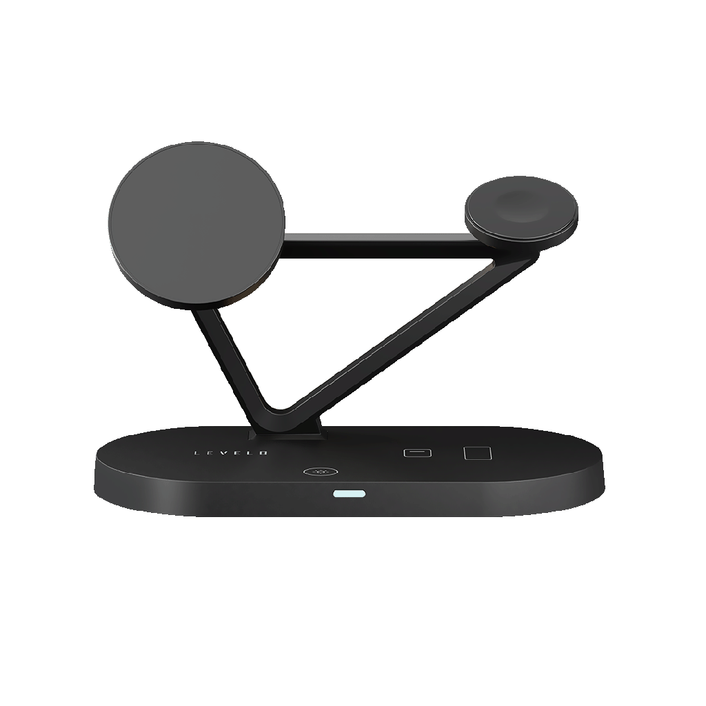 شارژر وایرلس رو میزی 5 کاره لولو LEVELO Premio 5 In 1 Wireless Charging Pad LVL51WCPBK