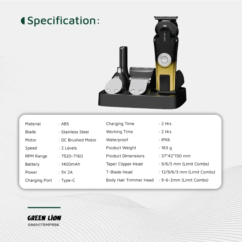 ماشین اصلاح 6in1 گرین لاین مدل Trim Pro GN6N1TRMPRBK — تصویر ۷