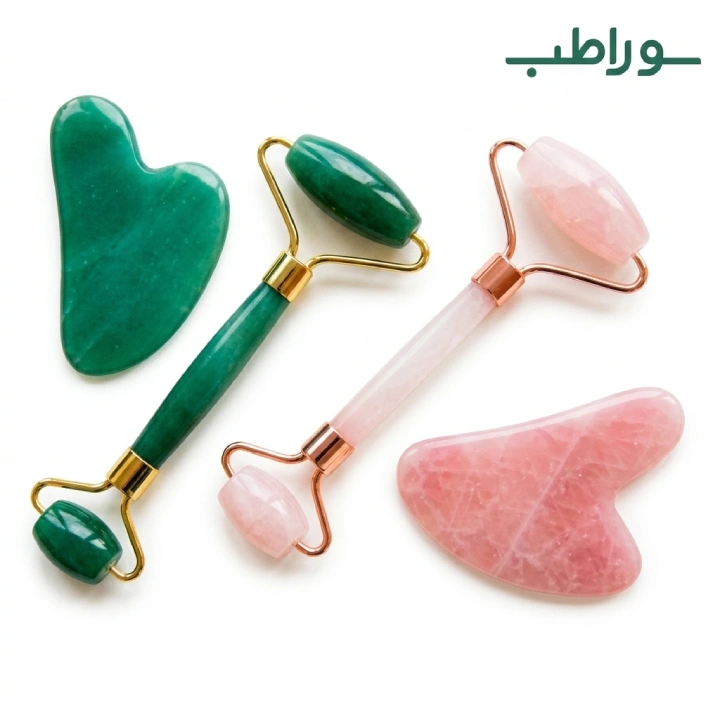 ماساژور صورت سنگ اصلی جید رولر و گواشا طبیعی — تصویر ۲