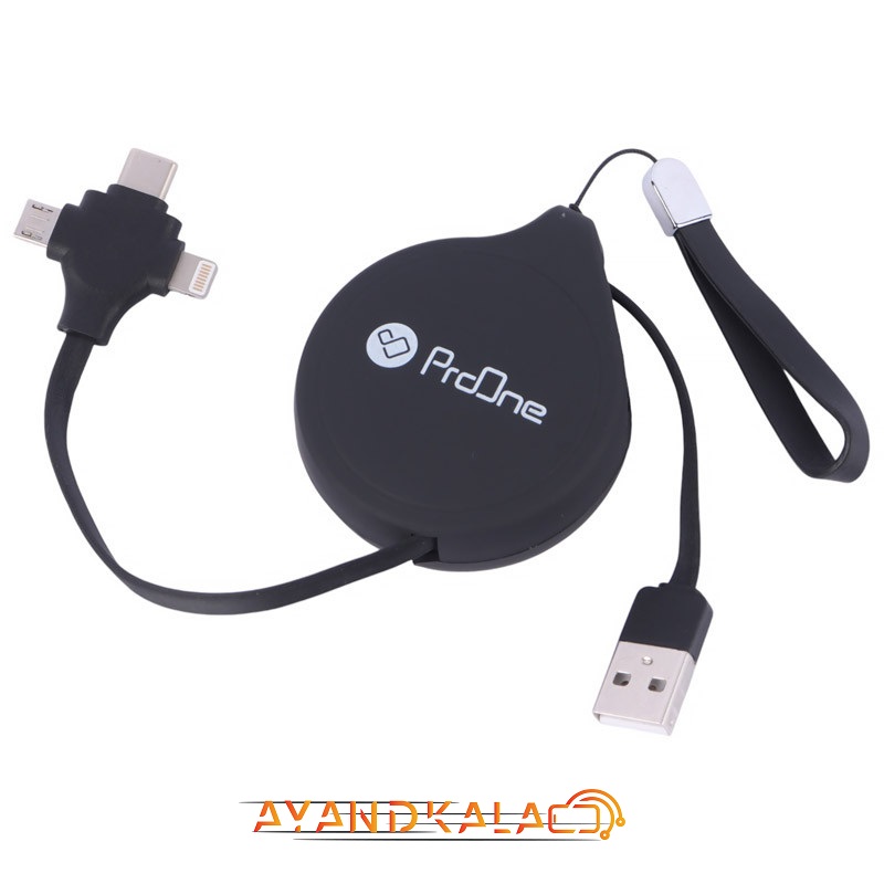 کابل تبدیل USB به USB-C / microUSB / لایتنینگ پرووان مدل PCC108R طول 1 متر — تصویر ۲