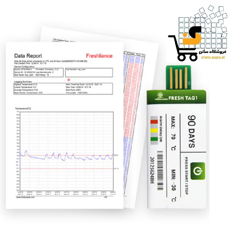 دیتالاگر دما یکبار مصرف 90 روزه -30 تا +70 درجه مدل FRESH TAG-1 — تصویر ۳