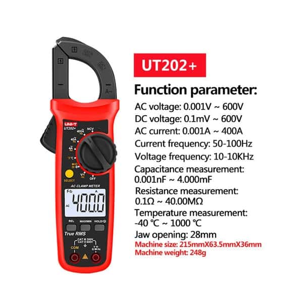 مولتی متر انبری یونیتی UT202 PLUS — تصویر ۴