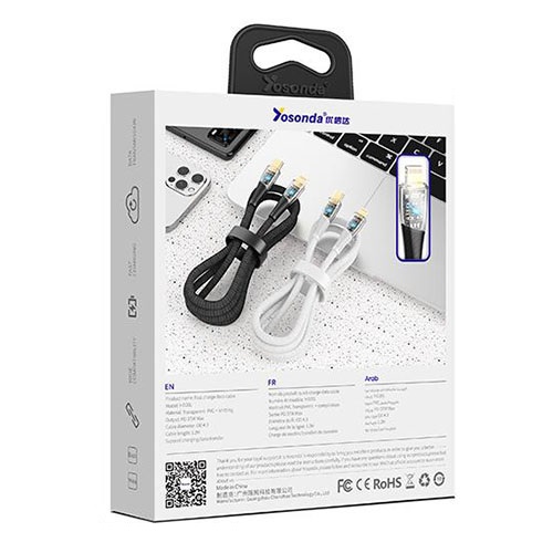 کابل شارژ تایپ سی به آیفون YOSONDA D20L — تصویر ۳