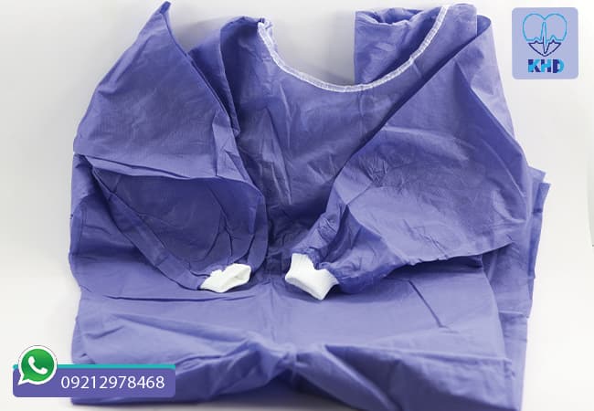 گان جراح آستین کشدار آبی | سایز 120 سانتی‌متر، خرید 1 عددی — تصویر ۲