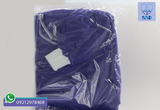 گان جراح آستین کشدار آبی | سایز 120 سانتی‌متر، خرید 1 عددی — تصویر ۳