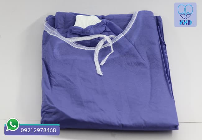 گان جراح آستین کشدار آبی | سایز 120 سانتی‌متر، خرید 1 عددی — تصویر ۴