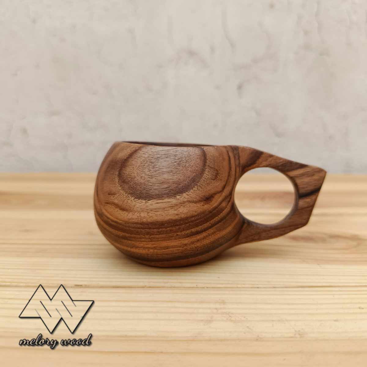 فنجان چوب گردو قابل شست و شو کد d522 — تصویر ۲