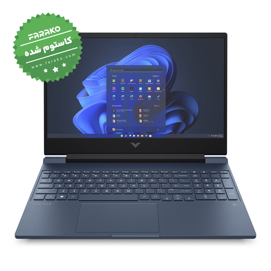 لپ تاپ اچ پی Victus 15 FA1657NR نمایشگر ۱۵٫۶ اینچی، پردازنده Core i7-13620H، گرافیک ۸ گیگابایت RTX 4060، رم ۱۶ گیگابایت، حافظه یک ترابایت SSD – کاستوم شده