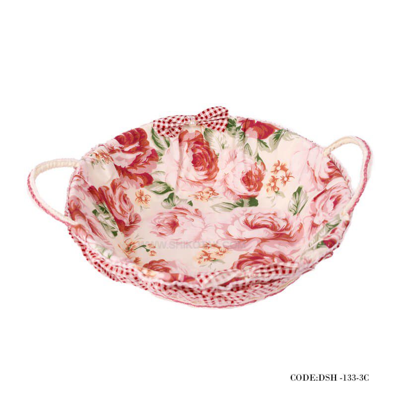 سبد نان عروس گرد دسته دار طرح Rosy