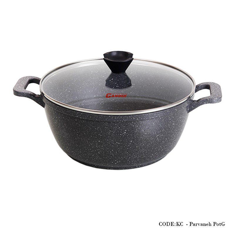 قابلمه گرانیتی 4 نفره سایز 20 مدل پروانه دورو خاکستری