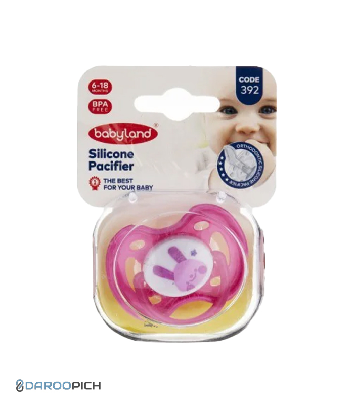 پستانک pp 6 کد 392 بیبی لند تا18 ماه ارتودنسی رنگی — تصویر ۲