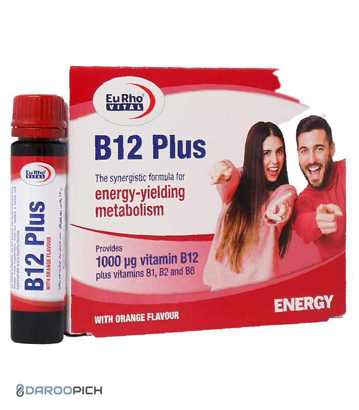 ویال خوراکی ب 12 پلاس یوروویتال با طعم پرتقال 6 عددی