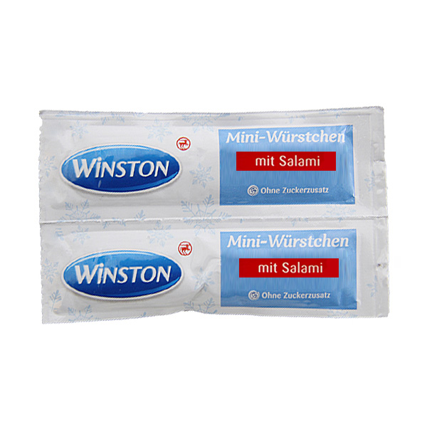 تشویقی گربه سوسیسی 2 عددی با طعم سالامی وینستون – winston