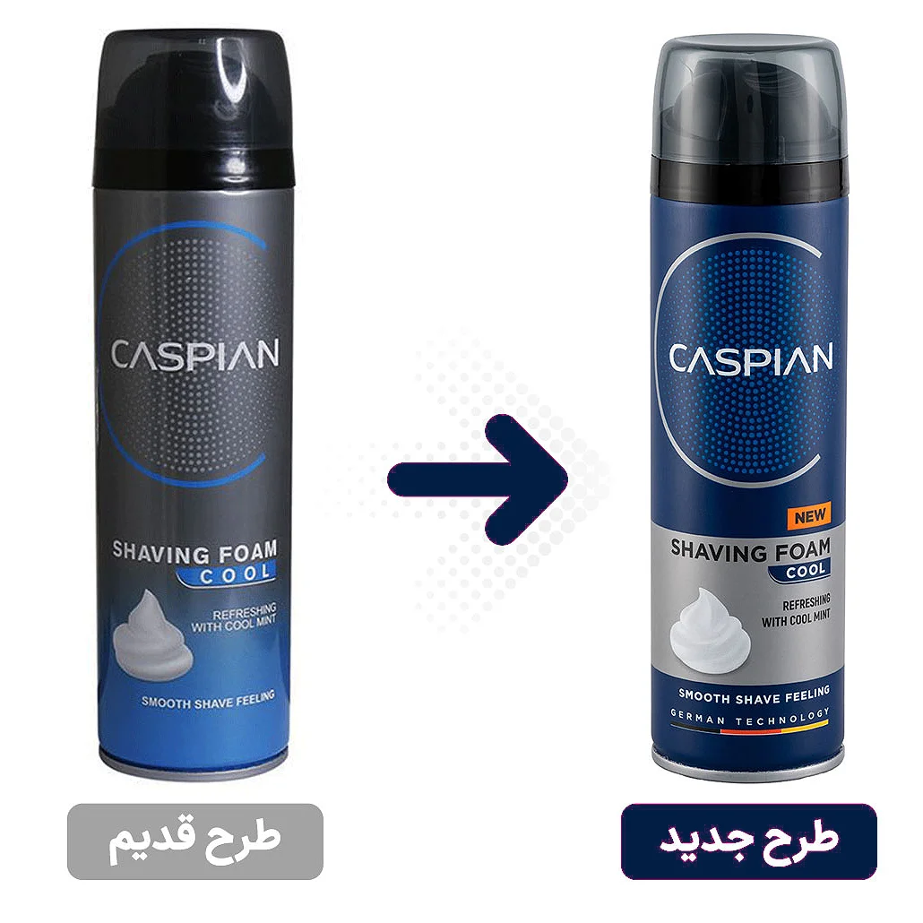 فوم اصلاح کاسپین مدل خنک کننده پوست حاوی عصاره نعناع 200 میلی