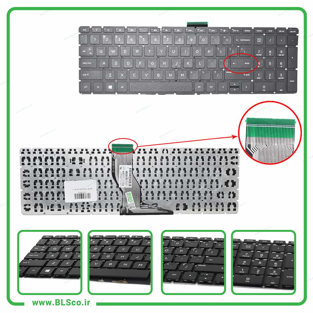 کیبورد لپ تاپ اچ پی HP Pavilion 15-BS اینتر کوچک