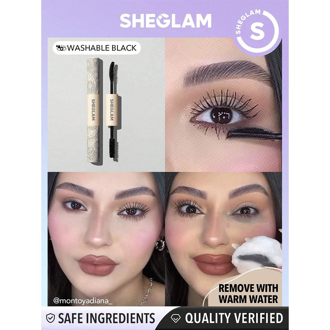 ریمل دوسر حجم دهنده و بلند کننده مشکی شیگلم Sheglam All-In-One Volume &amp; Length Mascara-Washable Black — تصویر ۳