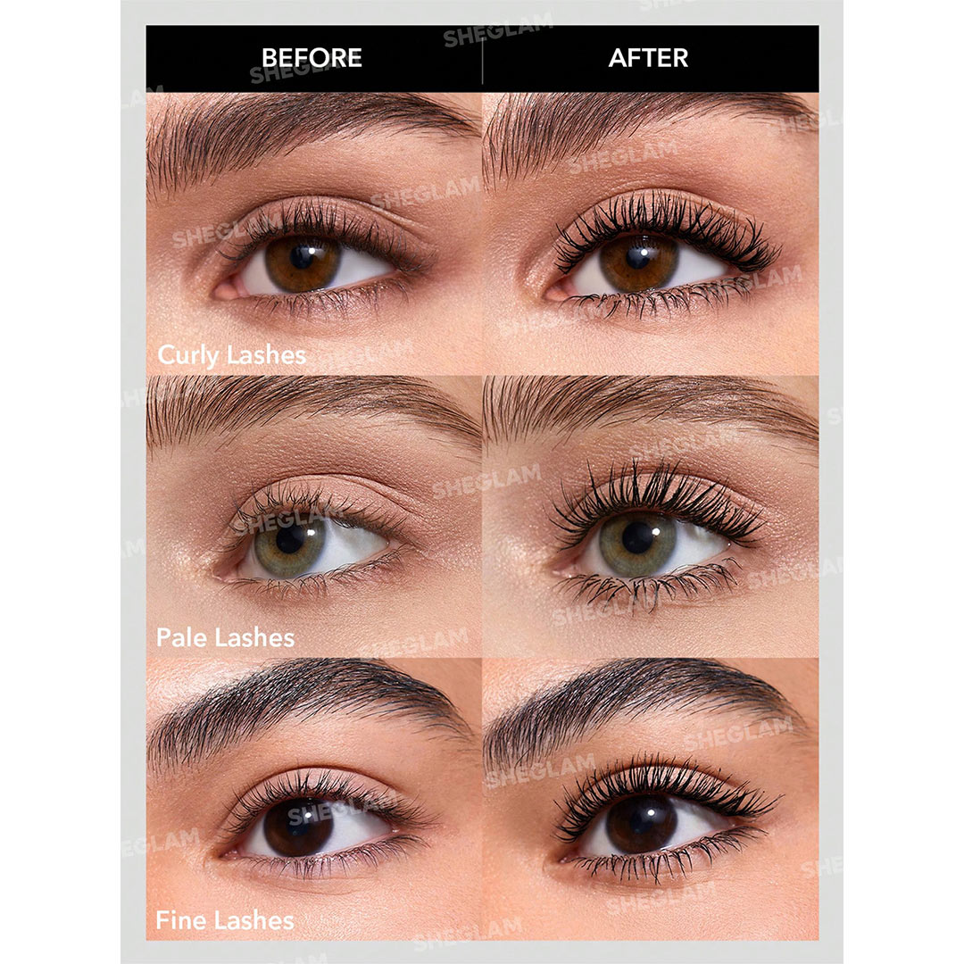ریمل دوسر حجم دهنده و بلند کننده مشکی شیگلم Sheglam All-In-One Volume &amp; Length Mascara-Washable Black — تصویر ۴