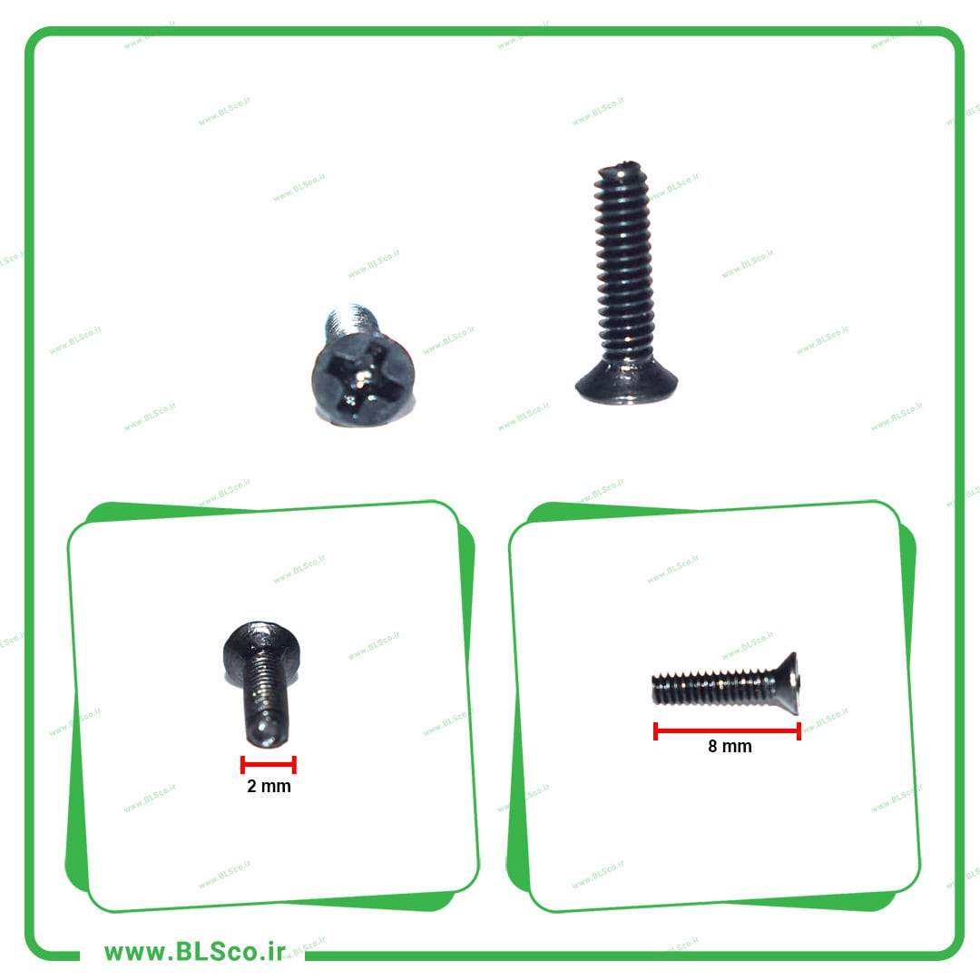 پیچ لپ تاپ سایز 2X8 (بسته 10 عددی) — تصویر ۲