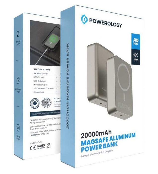 پاوربانک 20W پاورولوژی مدل PPBCHA33 ظرفیت 20000 میلی آمپر ساعت — تصویر ۴