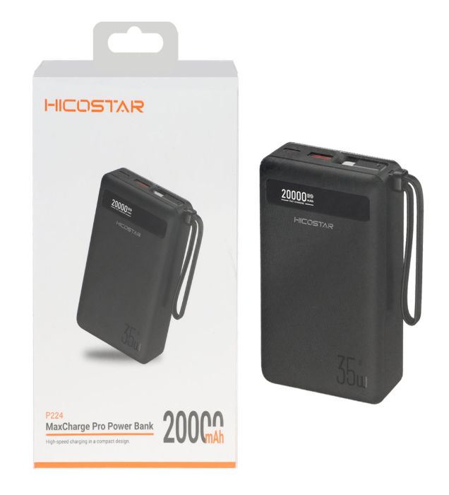 پاوربانک 35W هیکو استار مدل P224 ظرفیت 20000 میلی آمپر ساعت