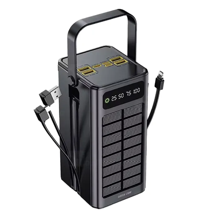 پاوربانک خورشیدی گرین لاین مدل Solar X GLPX50 GNSOL50PB60BK ظرفیت 60000 میلی آمپر ساعت
